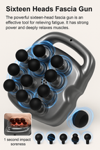 Kinetix™ – Massage Gun Professionnel 16 Têtes | Récupération Sportive, Bien-être & Relaxation Premium